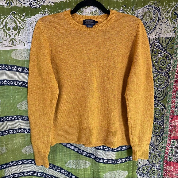 Pendleton Sweaters - Pendleton Golden Copper Washable Shetland Wool Crewneck Sweater Size Medium